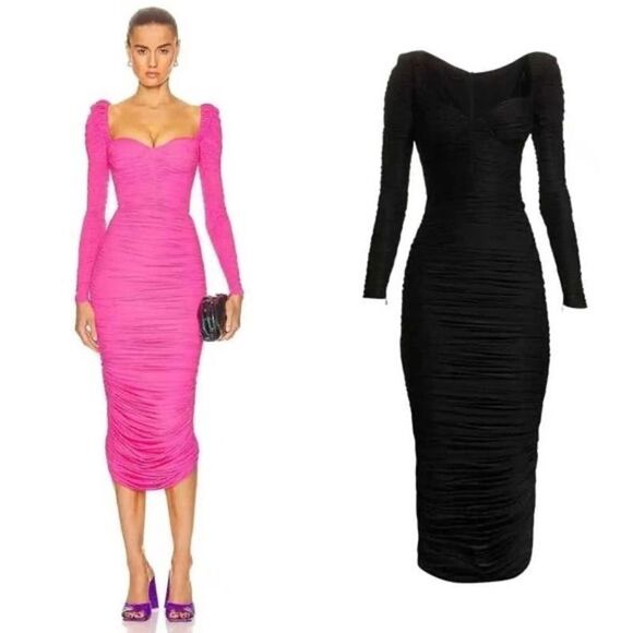 ALEX PERRY Stanton Ruched Sweetheart Cup Dress in black UK8 / US4 - Picture 1 of 12
